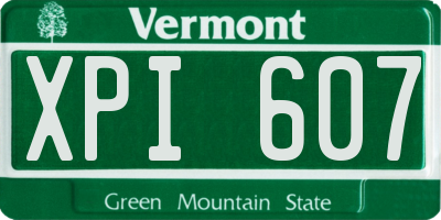 VT license plate XPI607