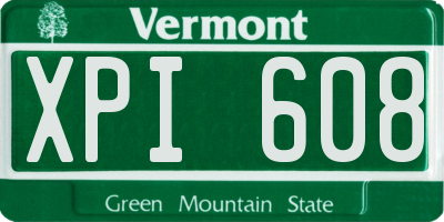 VT license plate XPI608