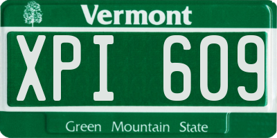 VT license plate XPI609
