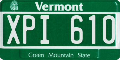 VT license plate XPI610