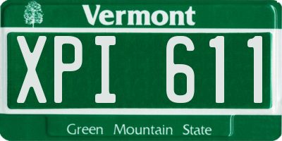 VT license plate XPI611