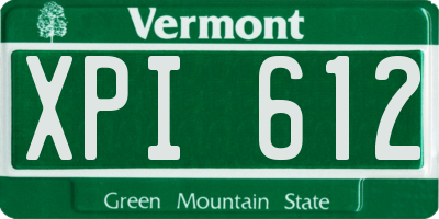 VT license plate XPI612