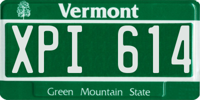 VT license plate XPI614