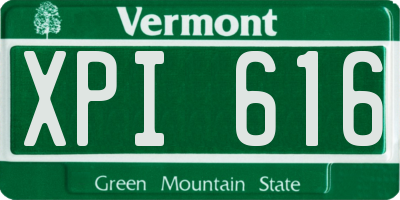 VT license plate XPI616