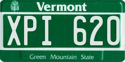 VT license plate XPI620