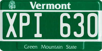 VT license plate XPI630