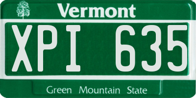 VT license plate XPI635