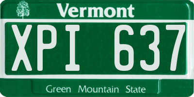 VT license plate XPI637