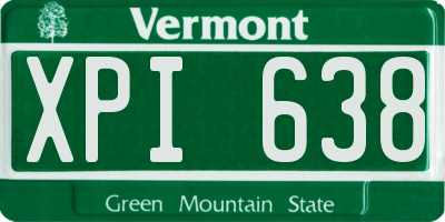 VT license plate XPI638