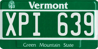 VT license plate XPI639
