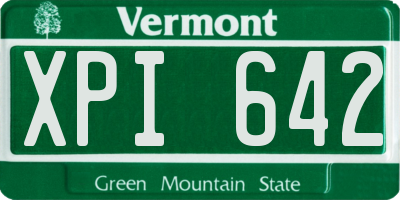 VT license plate XPI642