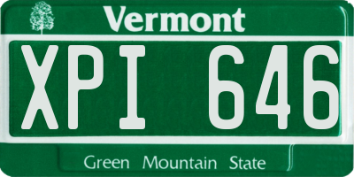 VT license plate XPI646