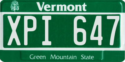 VT license plate XPI647