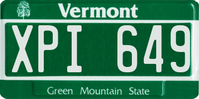 VT license plate XPI649