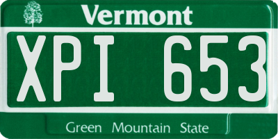 VT license plate XPI653