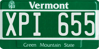 VT license plate XPI655