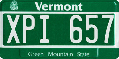 VT license plate XPI657