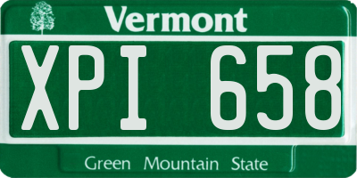 VT license plate XPI658