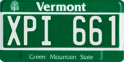 VT license plate XPI661