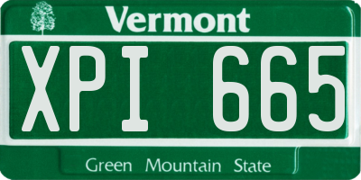 VT license plate XPI665
