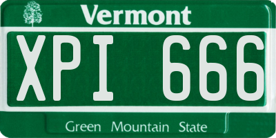 VT license plate XPI666