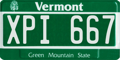 VT license plate XPI667