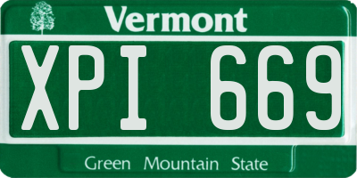 VT license plate XPI669