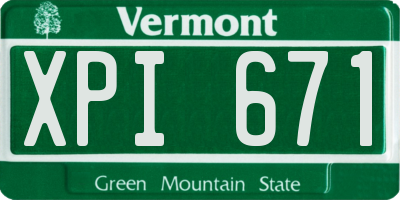 VT license plate XPI671