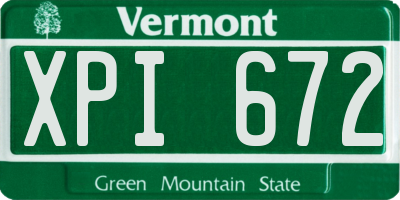 VT license plate XPI672