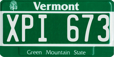 VT license plate XPI673