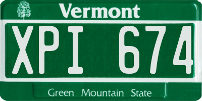 VT license plate XPI674