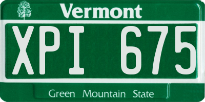 VT license plate XPI675