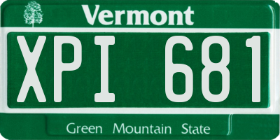 VT license plate XPI681