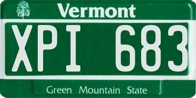 VT license plate XPI683