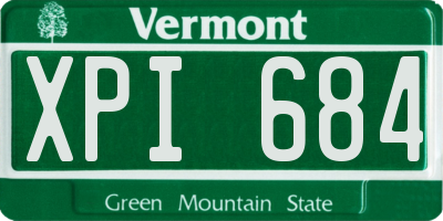 VT license plate XPI684