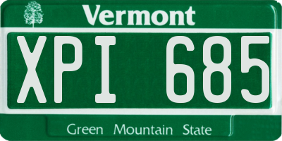 VT license plate XPI685