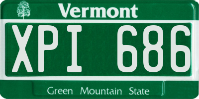 VT license plate XPI686