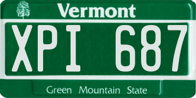 VT license plate XPI687
