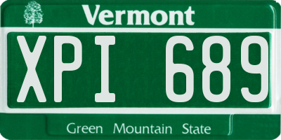 VT license plate XPI689