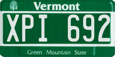 VT license plate XPI692