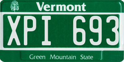 VT license plate XPI693