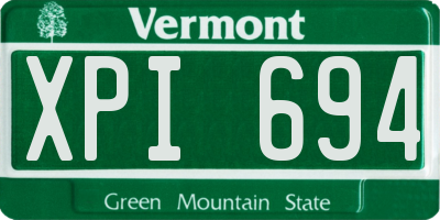 VT license plate XPI694