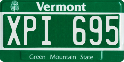 VT license plate XPI695