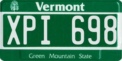 VT license plate XPI698