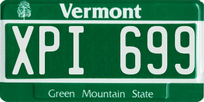 VT license plate XPI699
