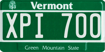 VT license plate XPI700