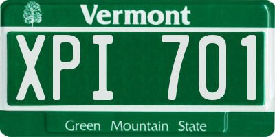 VT license plate XPI701
