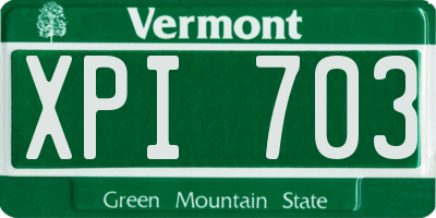 VT license plate XPI703