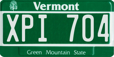 VT license plate XPI704