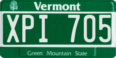 VT license plate XPI705